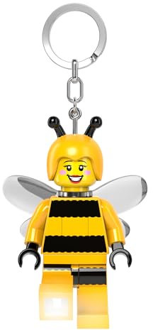 LEGO Minifiguren, groß, 7,6 cm hoch, Schlüsselanhänger – Hummelmädchen (KE211H), Weiss/opulenter Garten, Large - 3 inches tall