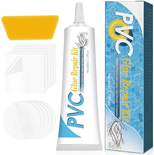Kit Reparation Piscine, Kit Reparation Spa Gonflable, Rustine Piscines, Reparation Liner Piscine, Transparente Kit Reparation Piscine Colle PVC pour Bouées, Produits gonflables, Matelas et Bateaux