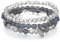 FULU AUTUMN Perlenarmband Stretch Damen Armband Mehrschichtiges Boho Modeschmuck für Mama Oma und Frau Geburtstagsgeschenk(Grey)