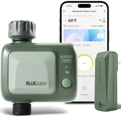 SOGUYI programmatore irrigazione WiFi per Giardino,Valvola per Sistema di Irrigazione Wireless, Controllo Remoto APP, Ritardo Automatico della Pioggia in Base alle Condizioni Meteorologiche, 1 Uscita