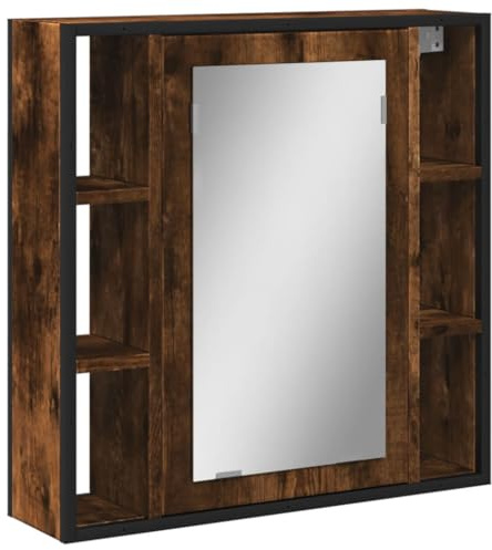vidaXL Bad-Spiegelschrank Räuchereiche 60x16x60 cm Holzwerkstoff
