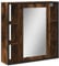 vidaXL Bad Spiegelschrank, Badschrank mit Stauraum, Hängeschrank Wandschrank für Badezimmer, Badspiegel Spiegel, Räuchereiche Holzwerkstoff