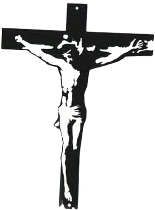 predolo Kruzifix Statue, Wandbehang, Kreuz, Jesus, Dekoration, Geschnitzte Wandkreuzfigur für Kirche, Schlafzimmer, Ostern, Wohnung, Heimdekoration, Schwarz