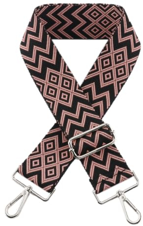 Schultergurt Taschengurt Verstellbarer Breit 5CM,Längenverstellbarer 75-135cm Schulterriemen,Taschengurte zum Wechseln,Zubehör für Tragetaschen Handtaschen Crossbody,Silberne Schnalle,Pink Schwarz