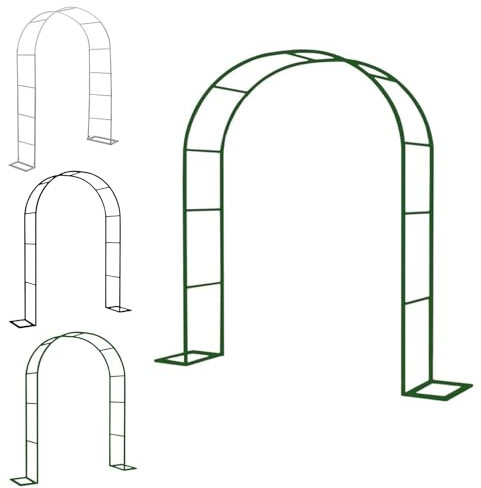 Freistehend Gartenbogen Für Kletterpflanzen, Breit 1,4 M, 1,8 M, 2,3 M, 2,5 M, 3,1 M, Rosenbogen, Metall Rankhilfe Für Hochzeitsfeiern Im Freien, Einfach Zu Montieren, Schwarz ( Color : Green , Size :