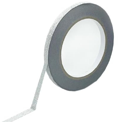 Whakano 1 rouleau de ruban adhésif - Longueur : 10 m - Largeur : 8 mm - Ruban adhésif décoratif - Pour mariage, fête, décoration, artisanat, emballage cadeau, scrapbooking, argent