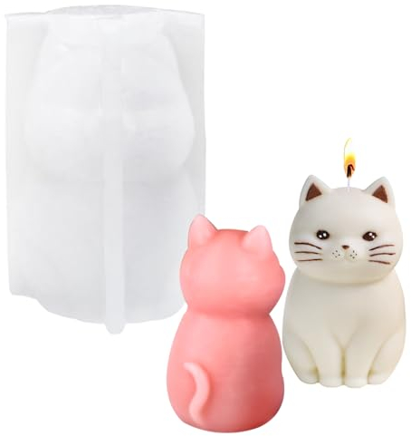 Aweisile Stampo in Silicone per Gatti - Forma di Gatto per Candele, Gesso, Resina - Artigianato Fai Da Te