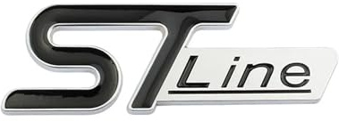 AQXYWQOL 3D-Auto-Frontgrill-Kofferraum-Metalllogo ST-Line-Emblem, kompatibel mit Kuga MK3 MK2 MK4 S Max Focus Puma Fiesta ST-Line-Aufkleberzubehör Farbe ist konstant, verblasst nicht und beschädigt(St
