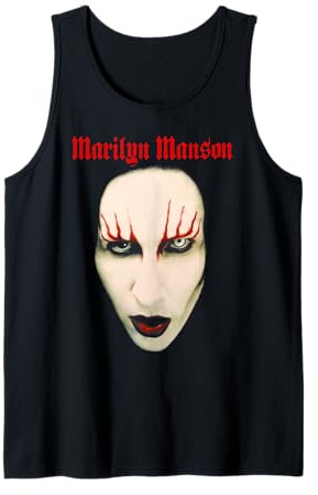 Marilyn Manson Big Face Red Lips Camiseta sin Mangas