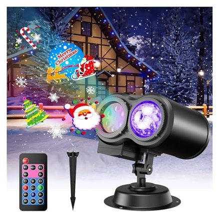 XINHAN 12Pcs Halloween Christmas Projector Lights Outdoor, Holiday Projector Lights Waterproof With Remote, For House Halloween Xmas - Holiday Projector
