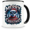 Samunshi® Weihnachten Tasse mit Spruch Merry Christmas Wolf Geschenk für alle Wolf Fans Kaffeetasse Tier Weihnachts Tassen zum Geburtstag Weihnachten 300ml schwarz