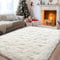 BSGIFT Teppich 240x340 Hochflor Creme, Shaggy Langflor Teppich Flauschig, Modern Wohnzimmerteppich Bettvorleger High-Pile Carpet rutschfest für Schlafzimmer Kinderzimmer