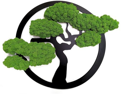Moosbilder in Form Eines Baumes - Schön Aussehender Wand Baum - Bringen Sie Leben Ihre Wohnung - Wandbild aus Natürlichen Rohstoffen und Deko Moos 50cm