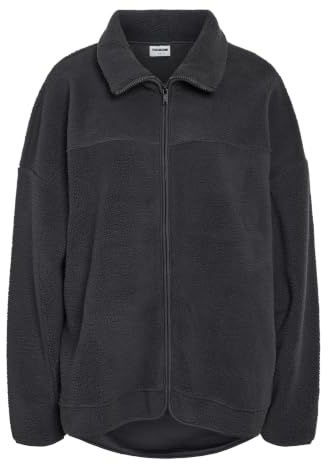 NOISY MAY Damen Übergangsjacke | Loose Fit | Rundhals | Langarm | Einfarbig | wärmend | Reißverschluss | Casual-Style | ideal für Urlaub