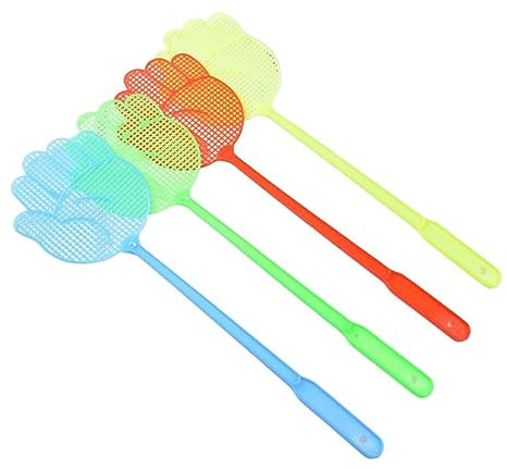 Juego de 4 matamoscas en colores, matamoscas de plástico manual para perros, repelente ultrasónico (azul claro, talla única)