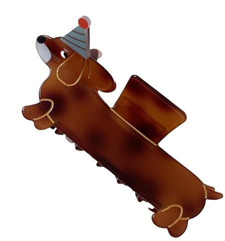 Pinza de pelo de perro salchicha, pinza de garra de perro salchicha, clip de garra de corte, clip de perro salchicha, clip de pelo de animal fuerte sujeción, pinza de pelo de acetato para el pelo en