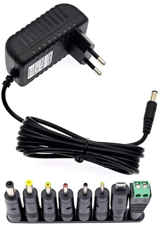 JZK Cargador DC 5 voltios, Adaptador de CA Cargador de Fuente de alimentación CA 100-240V a CC 5 V 1.5A 1A 1000mA Incluye Micro USB para cámaras CCTV, Tiras de Luces LED, Tablet PC