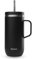 QWETCH - Cold Cup 600ml avec Poignée et Paille - 24h Glacé & 12h Froid - Noir - Gourde Isotherme en Inox, Sans BPA, Tasse Thermos Café