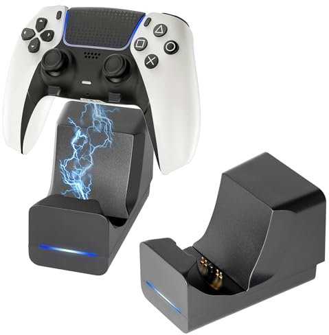 sciuU Ladestation für PS5 DualSense Controller / PS5 Edge Controller, Wandhalterung Ladestation Wandladestation mit RGB-Anzeige und 1m USB Typ-C Kabel