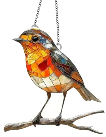 Acrylic Hanging Garden Suncatcher Robin on Branch Window Sun Catcher Hangings for Home Ornament Decor