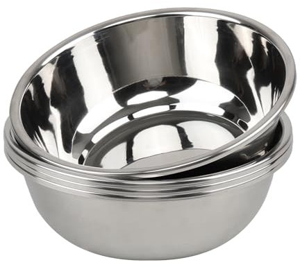 Obstnny 4 Pack Stainless Steel Mixing Bowls, 2.3 litres Cooking Prep Bowls Set, 24 CM Wide