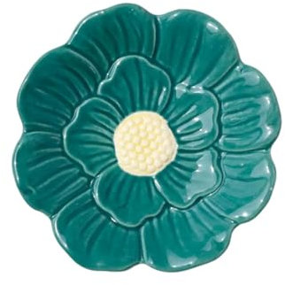 CGUOHU Trinket Dish Plateau à Bijoux en céramique, Porte-Anneau à Fleurs, Plateau à bibelots en Porcelaine, Assiette à bibelots décorative for Collier à bagues Plateau Bijoux(Green)