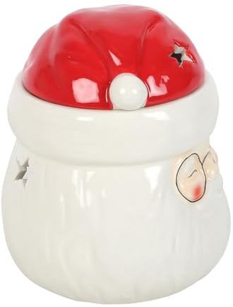 Santa Claus Shaped Oil Burner and Wax Warmer – Ceramic Christmas Decoration, Holiday Aromatherapy & Fragrance Diffuser, Perfect for Holiday Gifting