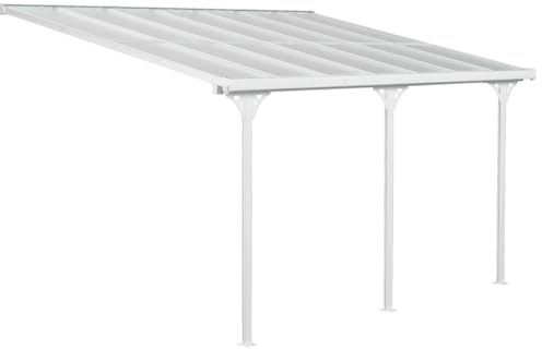 WESTMANN Alu Terrassenüberdachung Bruce 345 270 cm Weiß Aluminium Wählbare | Aluminiumkonstruktion mit 6 mm Doppelstegplatten, 75% Lichtdurchlässigkeit und 30% UV-Schutz, Dachneigung frei wählbar.