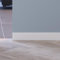 Porte Italiane, Battiscopa Filomuro Completo di Profilo in Alluminio da 8 cm, con Rivestimento in MDF Idro Resistente all'Acqua, Bianco