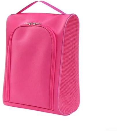 Sac de rangement compact pour chaussures de golf avec poignée de transport confortable, rose rouge