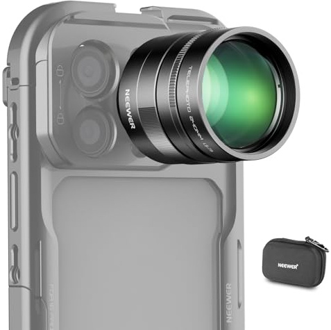 NEEWER Lot de 2 convertisseurs pour téléphone, Appareil Photo, téléobjectif Uniquement, téléconvertisseur 240 mm 7 éléments en 5 Groupes, Filetage 17 mm Compatible avec NEEWER Phone Cage iPhone