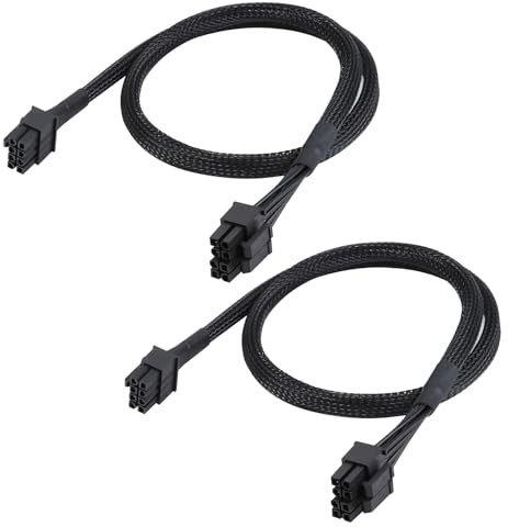 PCIe Kabel 8 Pin auf 8 Pin (6+2) für EVGA Netzteil, PCI-Express Grafikkarten Stromkabel 18AWG, Geflochtenes GPU Kabel Verlängerung, 60 cm, 2er-Pack, nur für EVGA PSU