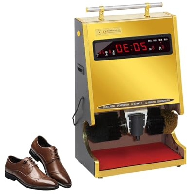 Doppelbürste Schuhputzmaschine, Vollautomatische Elektrische Schuhputzmaschine Mit Datumsanzeige Für Lederschuhe Und, Geeignet Für Zuhause, Hotel Und Büro