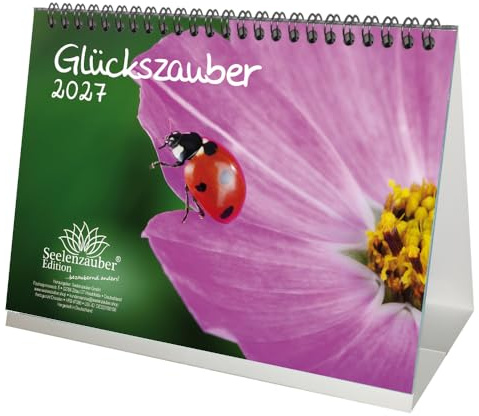 Glückszauber DIN A5 Tischkalender für 2027 Glück Klee Schwein - Seelenzauber
