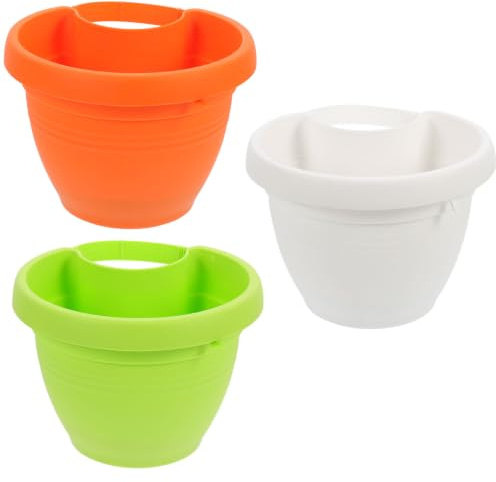 jojofuny Drain Pipe Flower Pots, 3pcs Hanging Pipe Planters for Plants | 18 x 15 x 11cm Assorted Plastic Planters for Compatible Downspouts, Balconies and Gardens with No Pole Included
