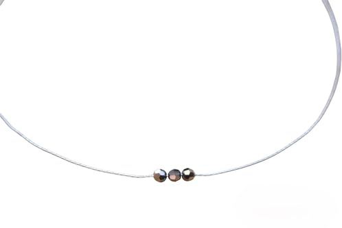 Collier en argent massif 3 perles gold rose en cristal Swarovski