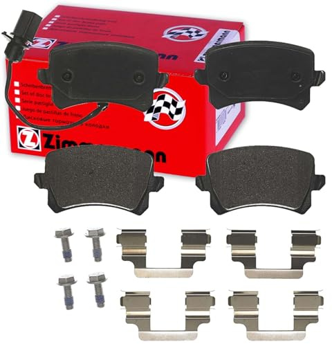 ZIMMERMANN 24483.170.3 Bremsbelagsatz Bremsbeläge Hinten mit Verschleißwarnkontakt mit Gleitblech Foto entspricht Lieferumfang Kompatibel mit AUDI Q3 8UB, 8UG