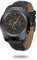 MyKronoz ZeTime Premium hybride Smartwatch 39mm mit mechanischen Zeigern über einen runden Farbtouchscreen – Petite Matt Schwarz / Schwarz Geprägtes Leder