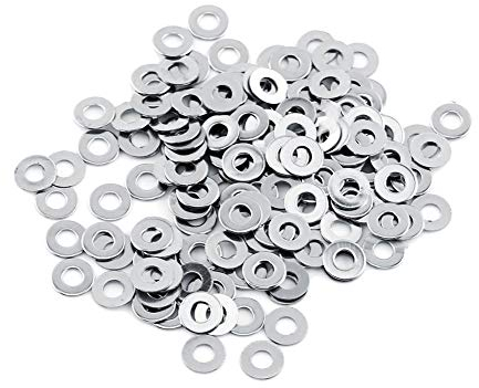 Flache Scheiben, 100 Stücke M3-M10 Edelstahl Metrische flache Unterlegscheiben Ring Assorted Set Repair Kit(M3*7 * 0.5)