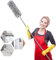 Feather Duster Cobweb Brush Extendable Pole Up to 100, Bendable Microfiber Duster for Cleaning Ceiling Fan, High Ceiling High Window Sills, etc. (100In)