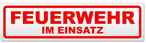Kiwistar Magnetschild Feuerwehr im Einsatz - 30cm Rot - magnetisch für Auto PKW Kfz - wiederverwendbares Hinweisschild aus Magnetfolie - für Fahrzeug, Truck