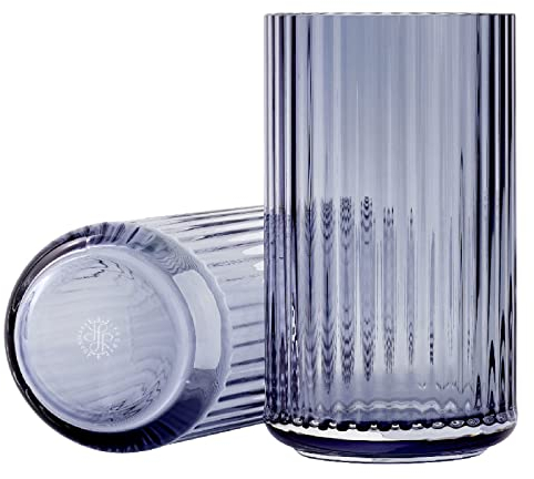 Lyngby Designer Vase aus mundgeblasenen Glas in Midnight Blue, 31 cm