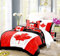 REALIN Bettbezüge Set Ahornblatt Flagge Bettwäsche Kanada Rot Weiß Bett Sets 2/3/4Teilig Bettbezüge/Kissenbezüge/Bettlaken Für Kinder,Jungen,Mädchen (C,Single-140x210cm-3PCS)