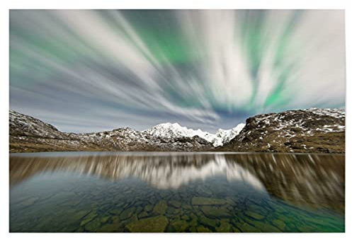 artboxONE Poster 30x20 cm Natur Polarlicht über Einer Bergkette - Bild polarlicht Himmel Landscape