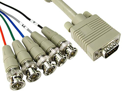 RS PRO VGA-Kabel A VGA/Stecker B BNC x 5 / Stecker, 2m PVC Grau