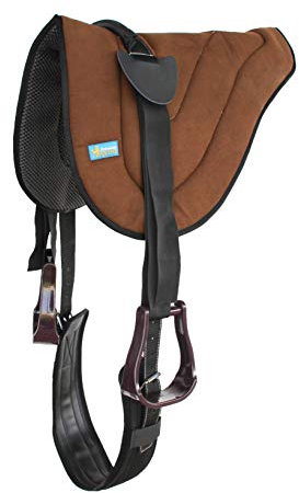 Professionelles Pferde-Sattelpolster für Western/Kinder, Neopren, Bareback Pad Steigbügel 39187, braun, Pad: 25 L x 32 W