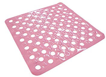 BM Tappetino Antiscivolo da Bagno per Doccia, con Ventose, Quadrato, Misura 50x50cm PVC, Effetto Palla Cerchio (Anguria)