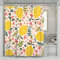 Chickw1 Duschvorhang Wasserdicht, Anti-Schimmel Badvorhänge aus Polyester Waschbar mit 12 Duschvorhangringe Dusche in Badezimmer Vorhänge- 3D Saure Zitrone Drucken (Pinke Blumen,180x180cm)