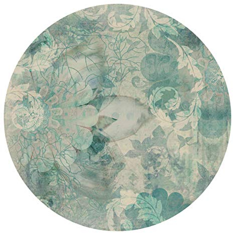 Runde Tapete selbstklebend - Eisblumen 175x175cm