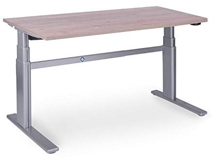 Dila GmbH Ergonomischer Schreibtisch 200 x 80 cm Eiche modern, elektrisch höhenverstellbar von 63-128 cm, Bürotisch Workstation Arbeitstisch Bürotisch Büromöbel Home-Office